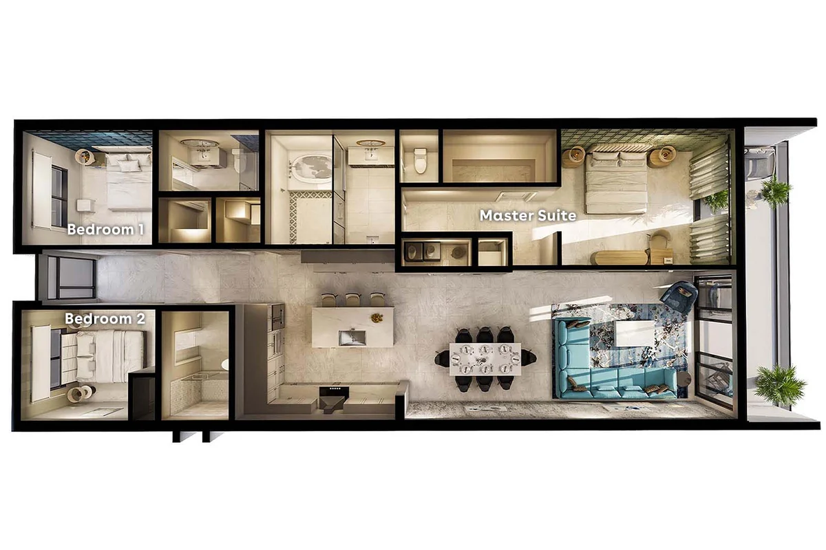 HI3031HL204: 3 bed, ocean breeze #87