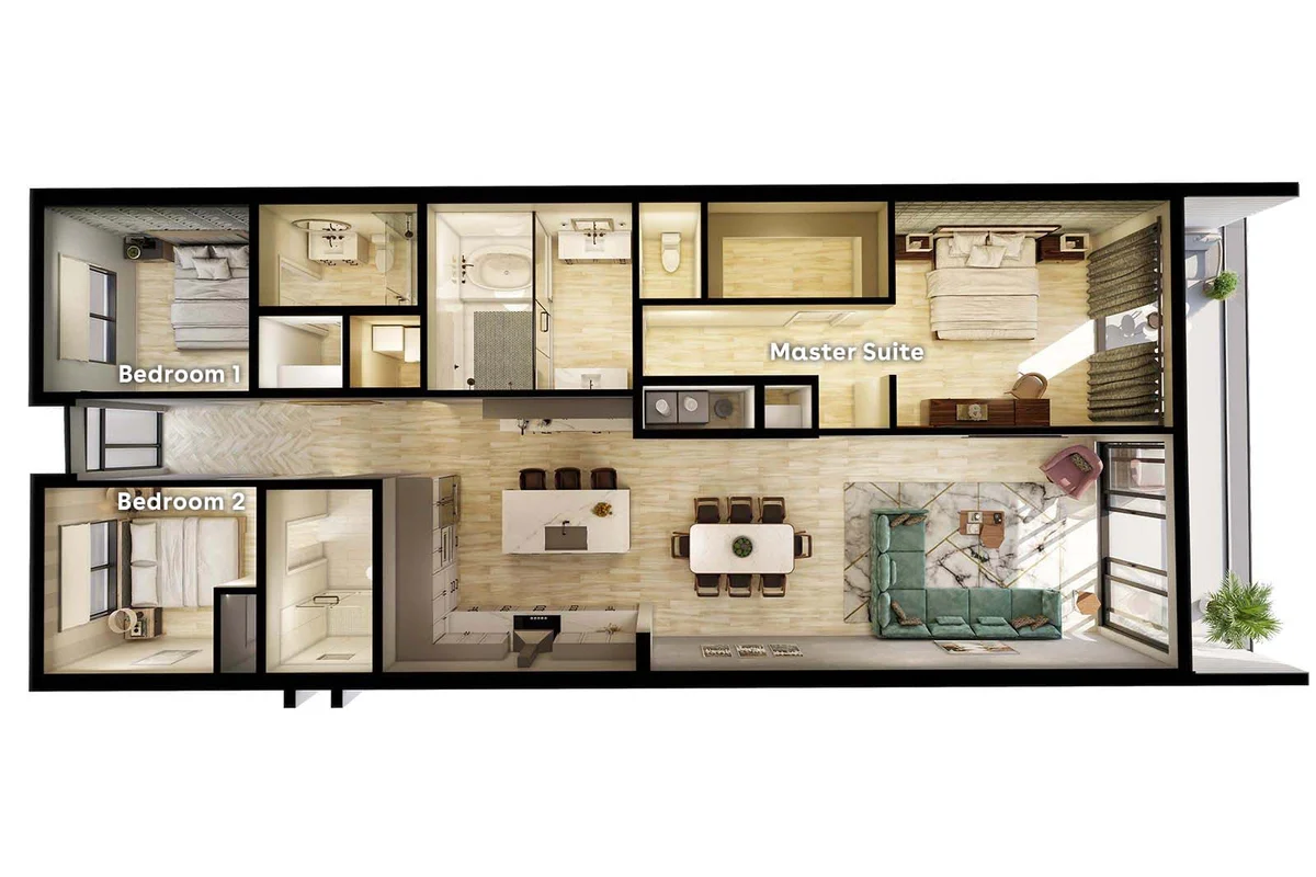 HI3031HL405: 3 bed, seascape #66