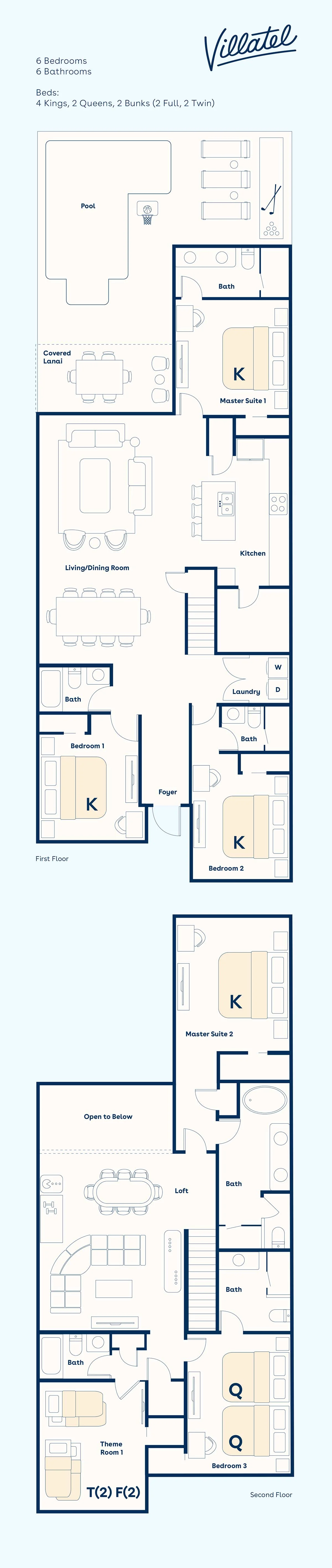 VOR4887PP: 6 Bed, Toy Box, Gaming Loft #100
