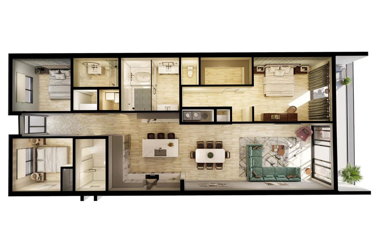 HI3051HL303: 3 bed, seascape #63