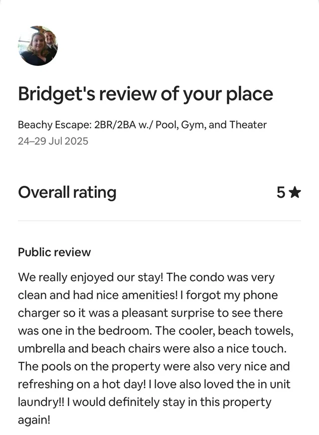 Beachy Escape: 2BR/2BA w./ Pool, Gym, and Theater #52
