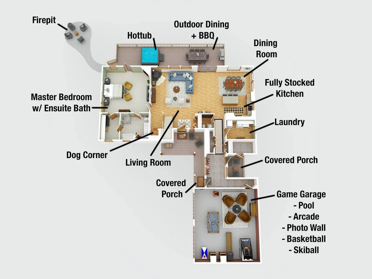 NEW! SpeakEasy, Sauna+Hot Tub, Games:Kids & Adults - Holiday Home #220