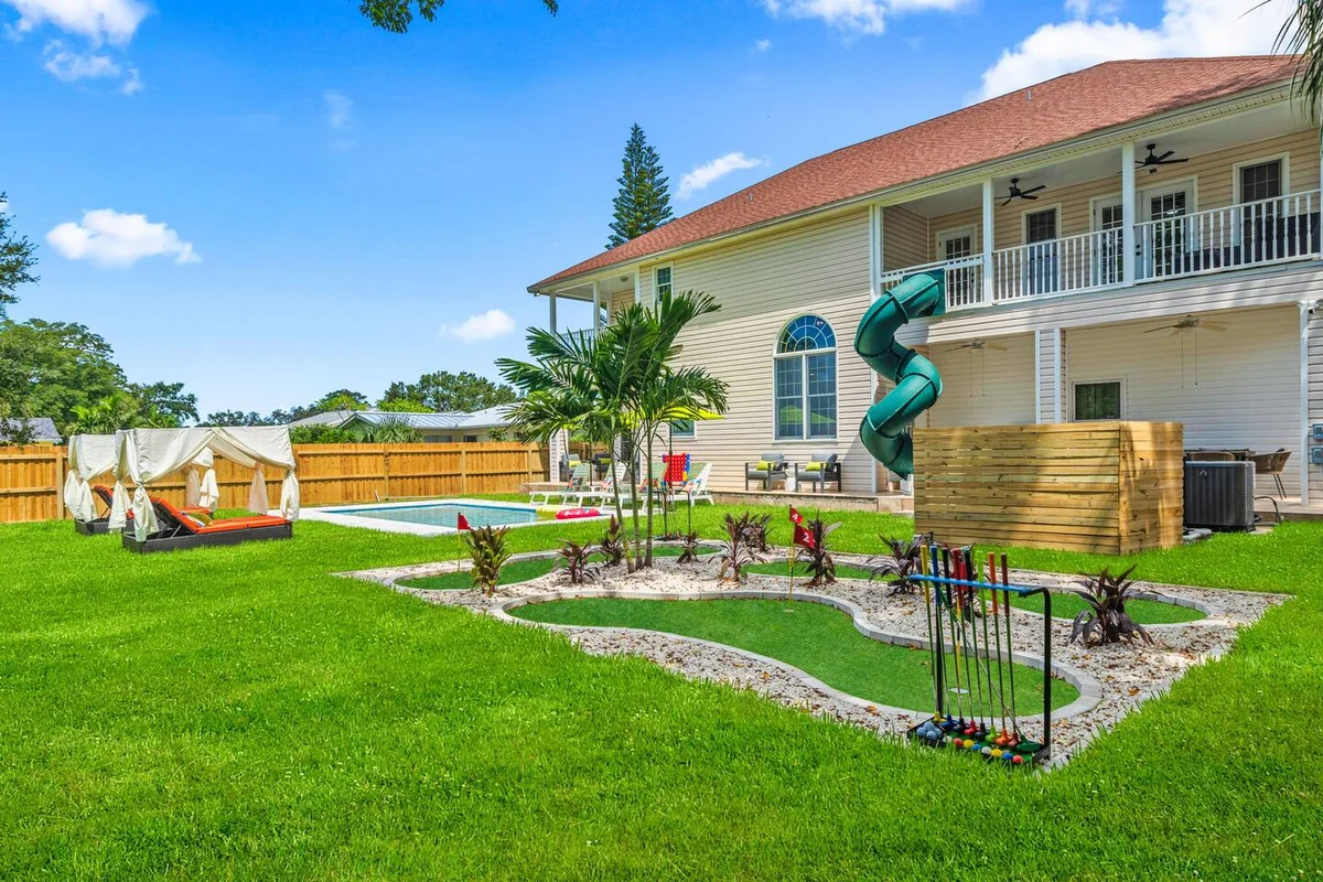 Sleeps21 7BR Beach Estate: Pool, Slide, Golf Sim #163