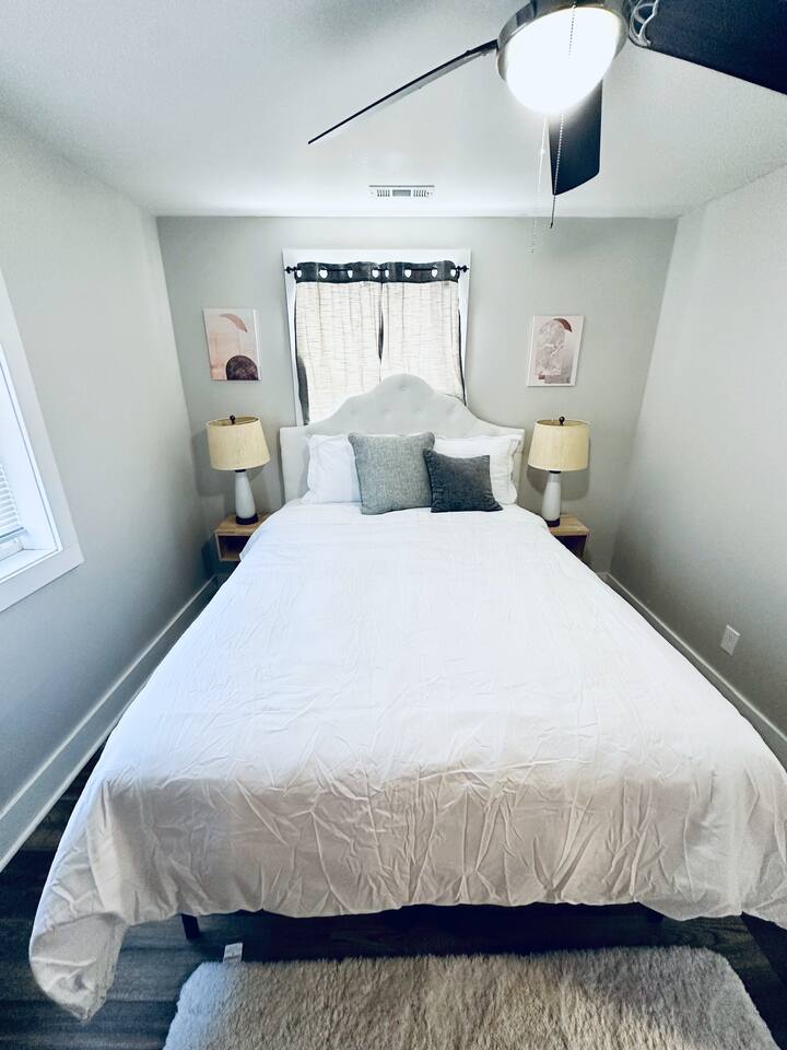 Living room and kitchen of the 2BR Retreat near Swamp Rabbit in Greenville, South Carolina