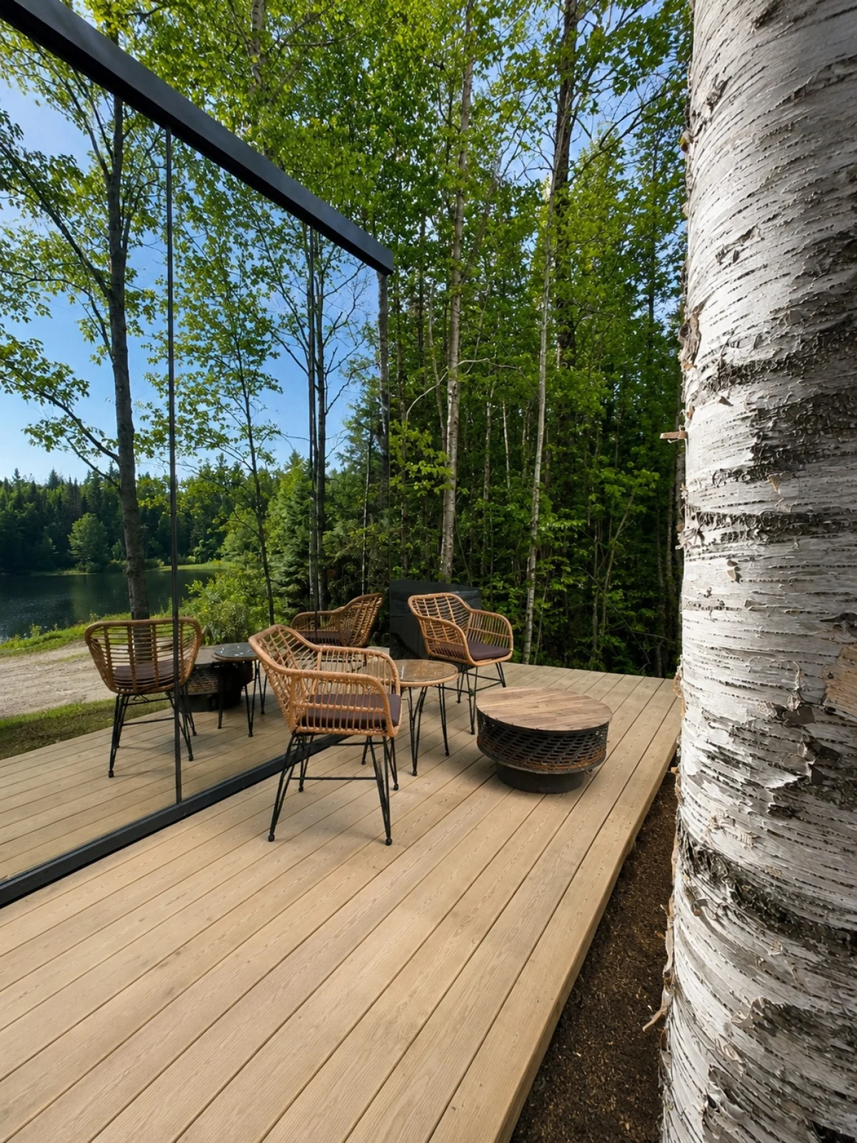 Birch Mirror House at FarAway Pond #14