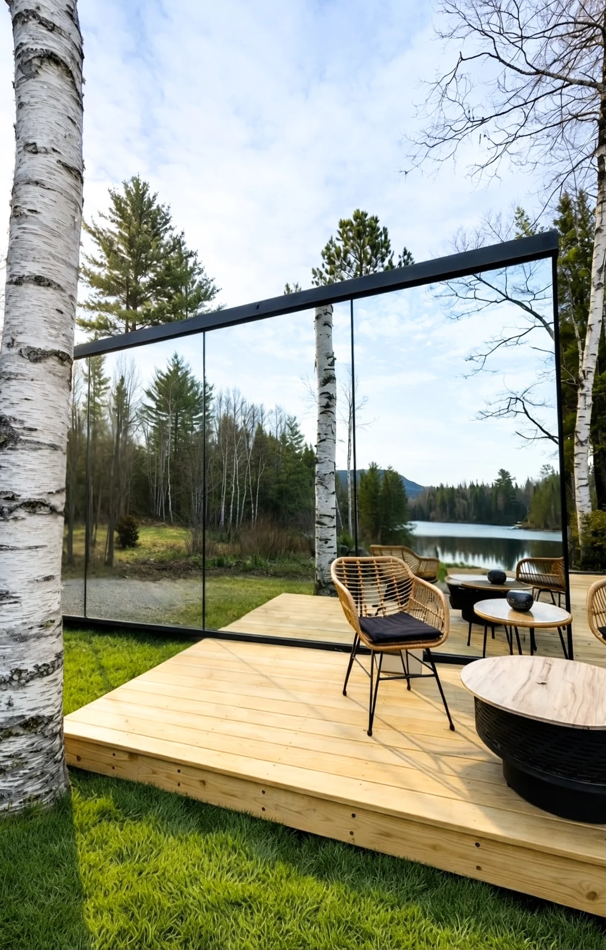 Birch Mirror House at FarAway Pond #22