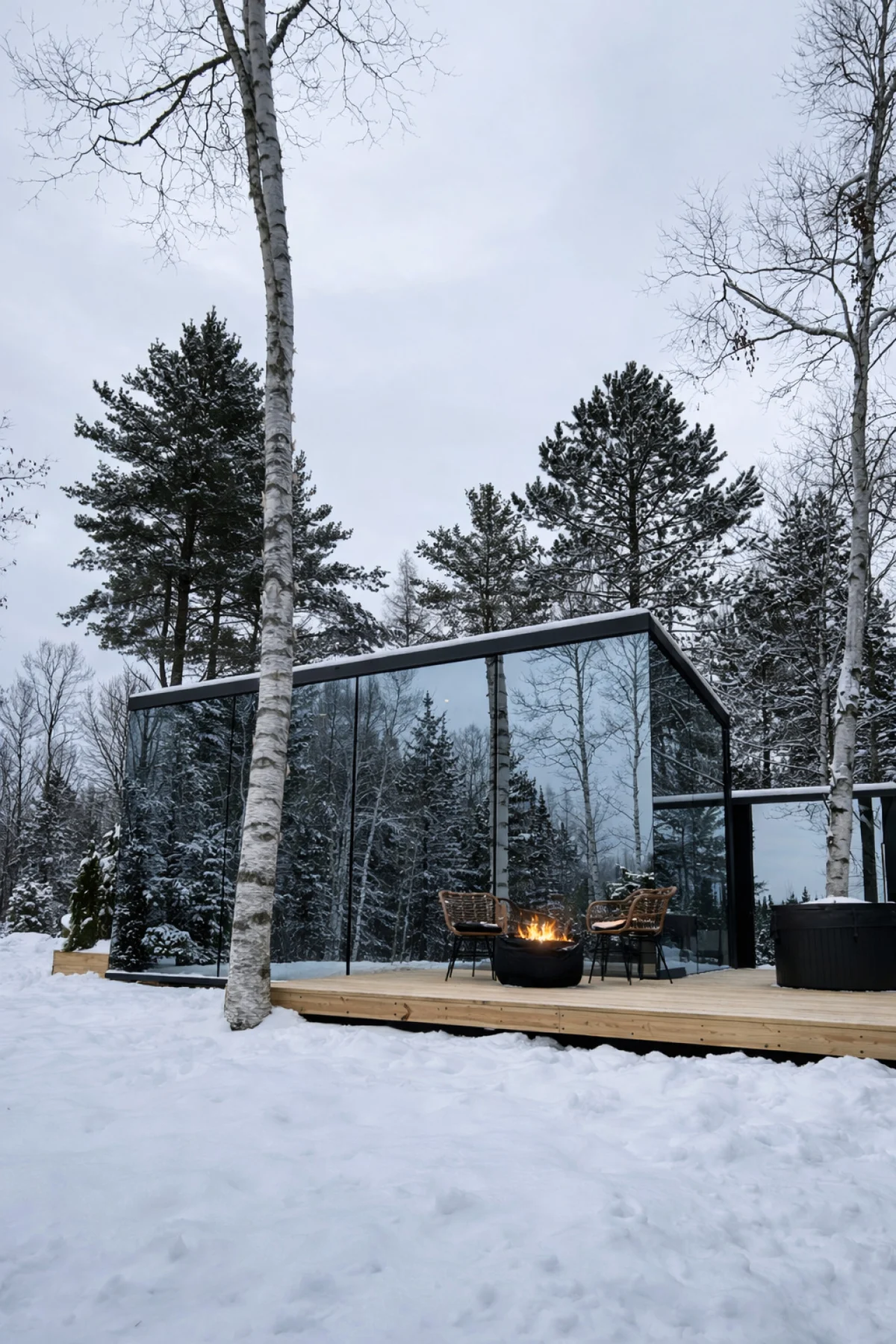 Birch Mirror House at FarAway Pond #39