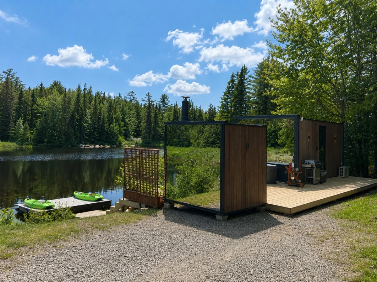 Blue Spruce Mirror House at FarAway Pond #16