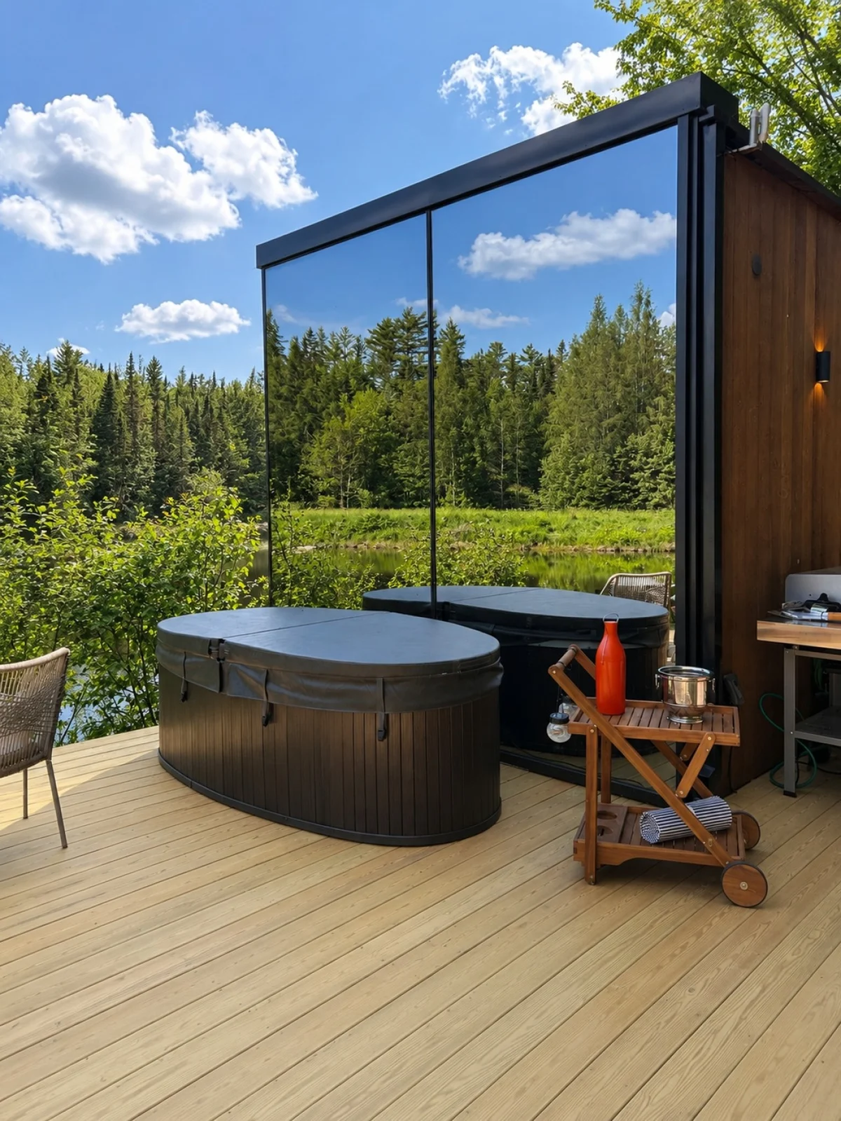 Blue Spruce Mirror House at FarAway Pond #6