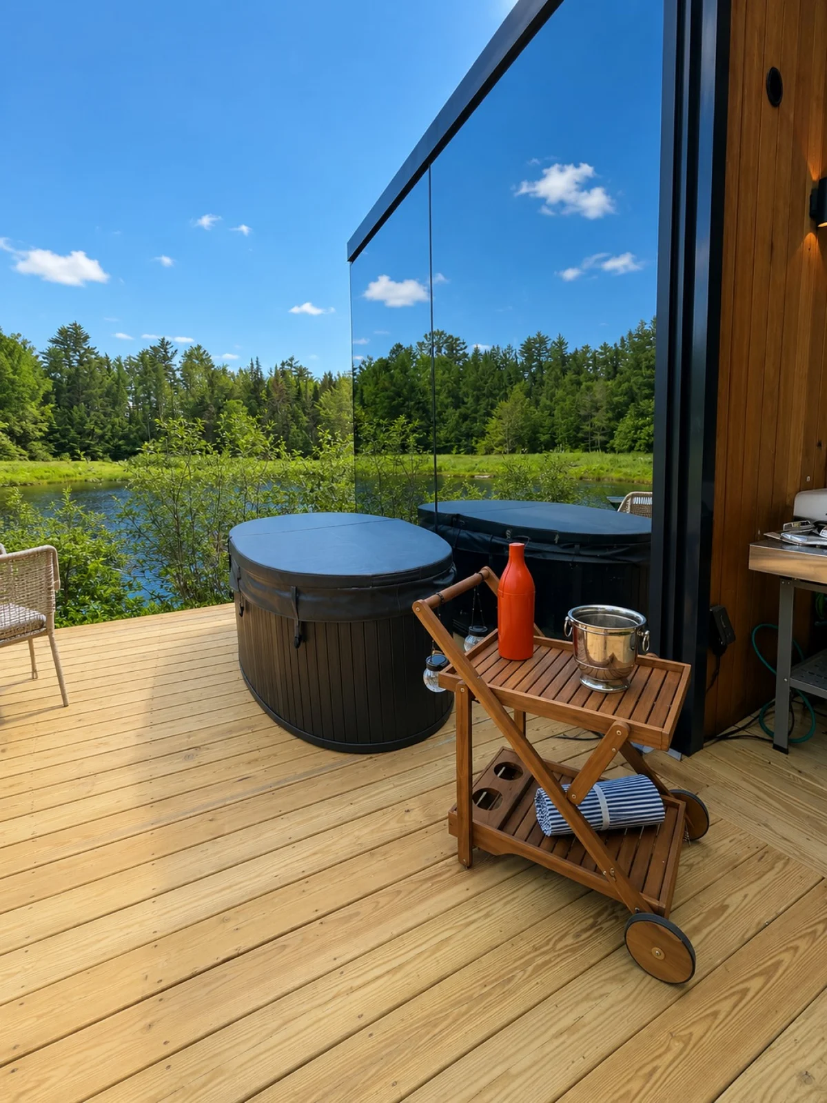 Blue Spruce Mirror House at FarAway Pond #4