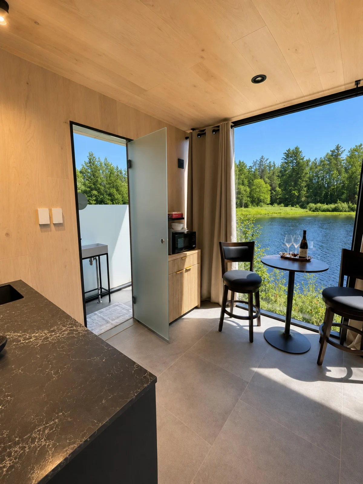 Blue Spruce Mirror House at FarAway Pond #7