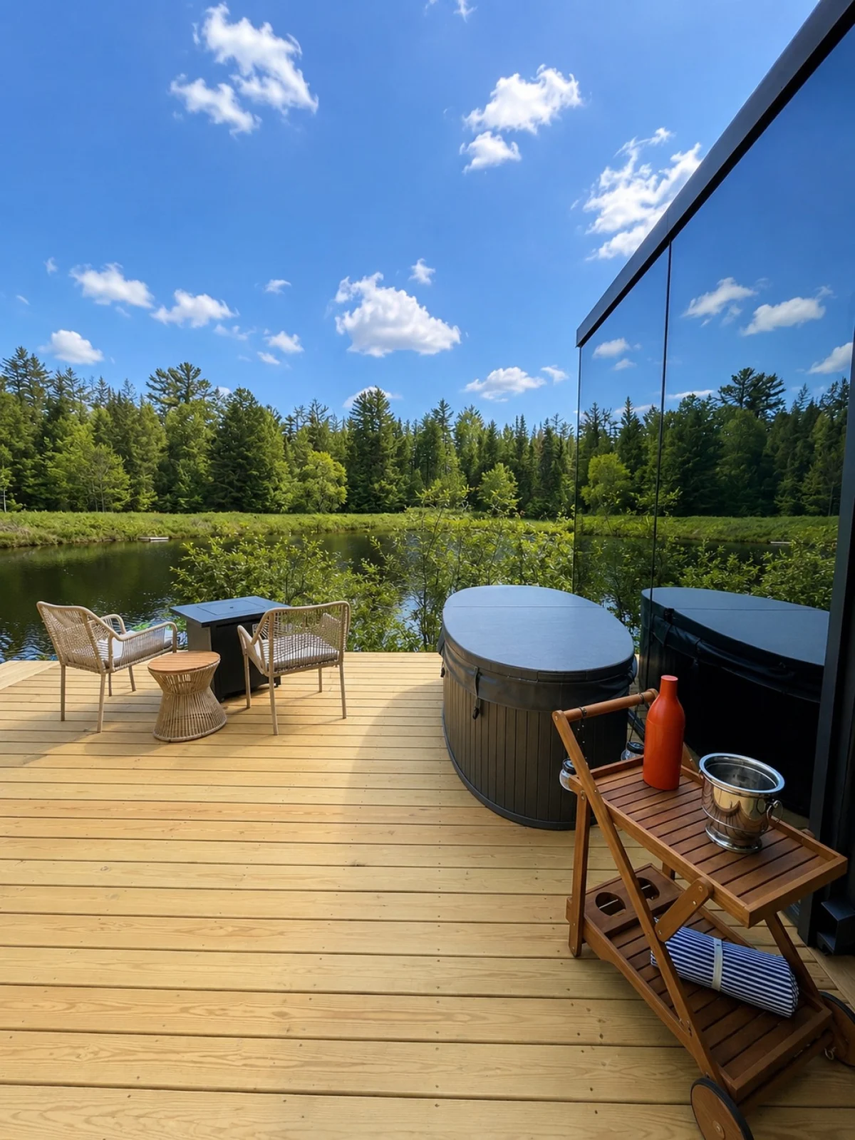 Blue Spruce Mirror House at FarAway Pond #3