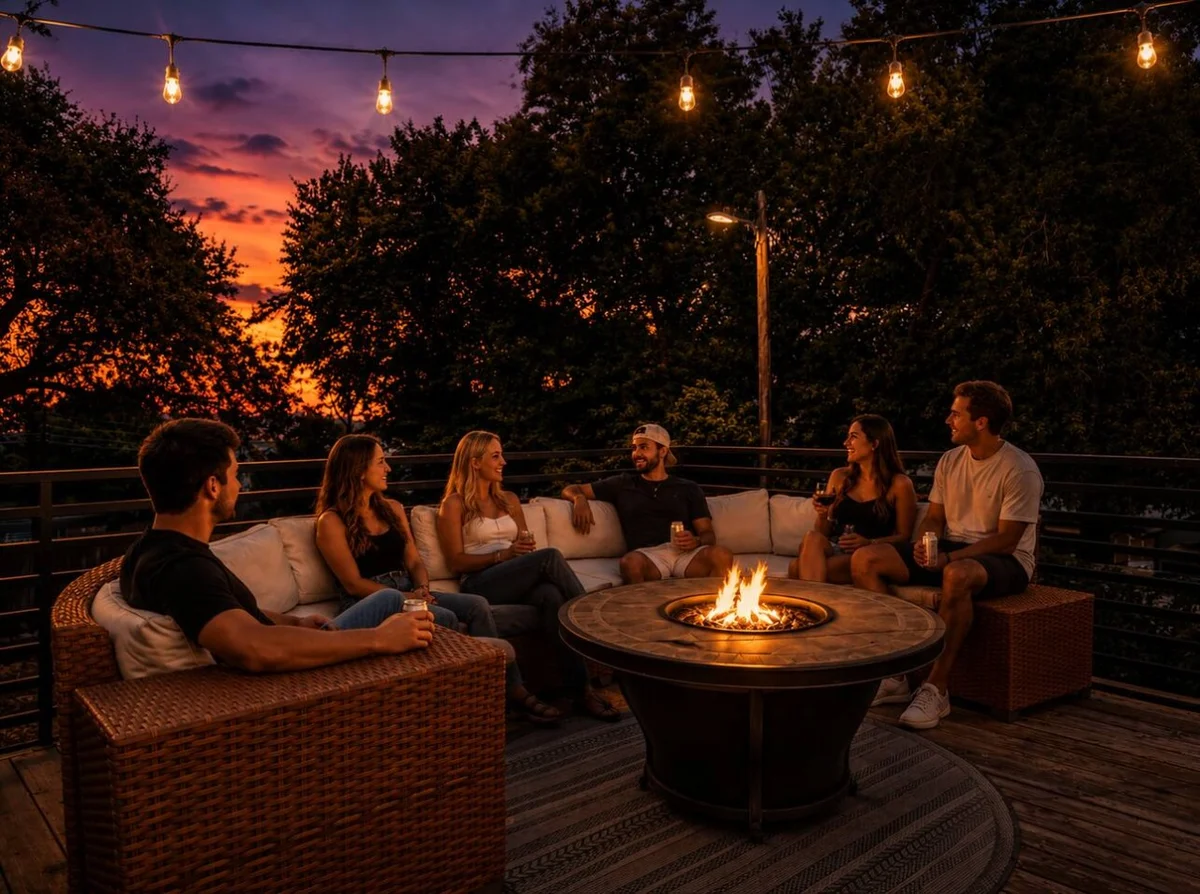 Rooftop Lounge ATX • 2 Fire Pits • Outdoor TV #17