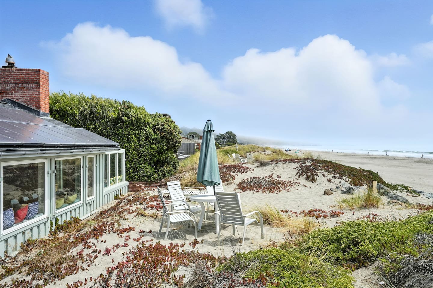Seadrift Oceanfront beachfront patio Stinson Beach