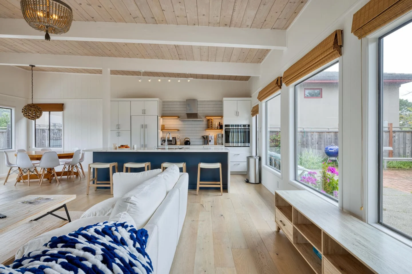 Stinson Beach vacation rental open-plan kitchen and living room
