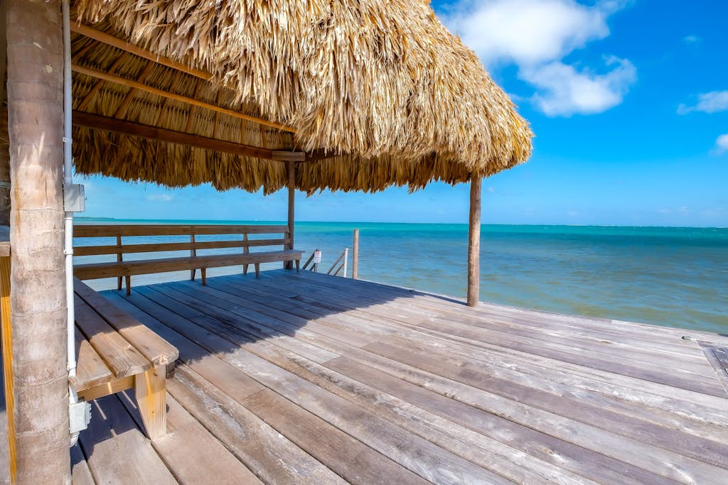 Belize turquoise water dock