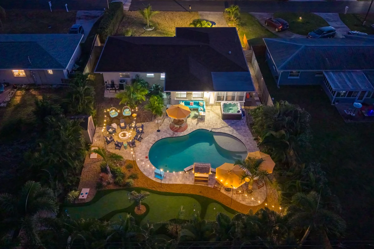 Resort Style Backyard Pool Hot Tub Movie Room property photo 5