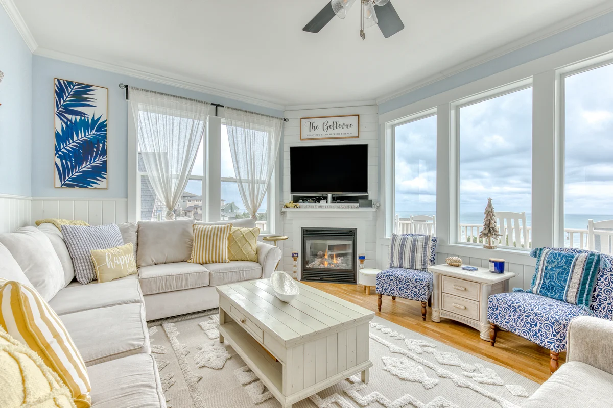 Ocean view home with hot tub game room furnished deck and fireplaces property photo 3