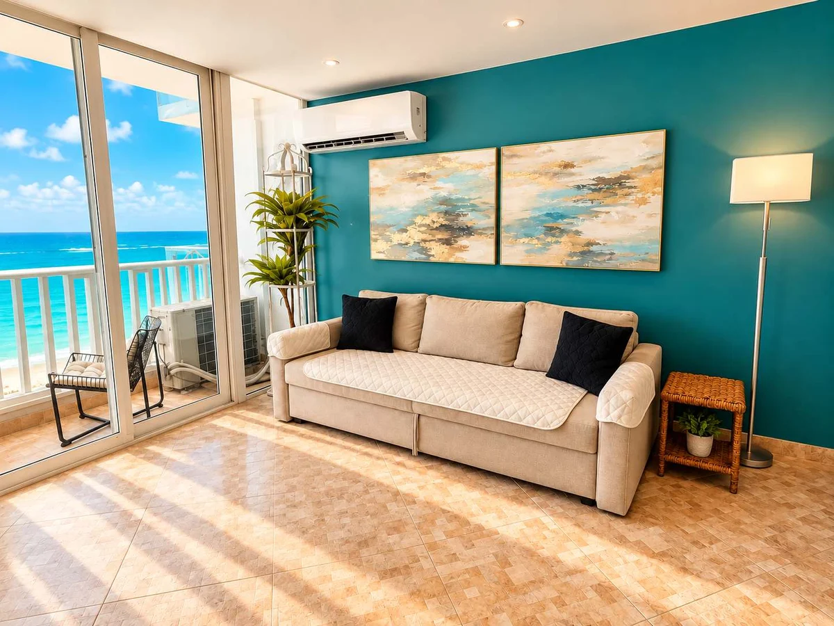 Queen Bed in Beachfront Apt Condado San Juan property photo 5
