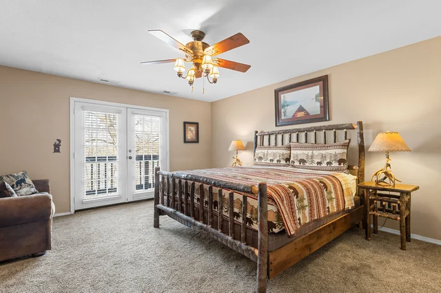 Downstairs King Bed, TV, Patio Access, Shared Bath image 1